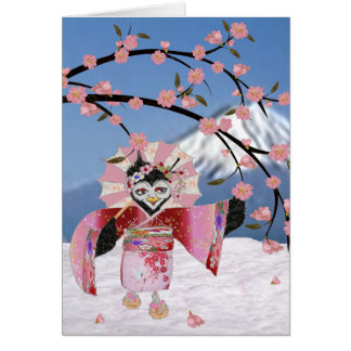 Sakura Geisha Bird in den Snow-Cherry-Blüten