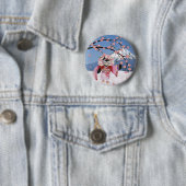 Sakura Geisha Bird in den Snow-Cherry-Blüten Button (Beispiel)