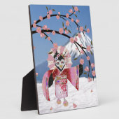 Sakura Geisha Bird in den Snow-Cherry-Blüten Fotoplatte (Seite)