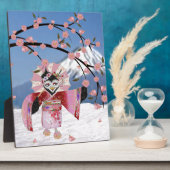 Sakura Geisha Bird in den Snow-Cherry-Blüten Fotoplatte (Seite)