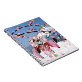 Sakura Geisha Bird in den Snow-Cherry-Blüten Notizblock (Rechte Seite)