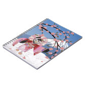Sakura Geisha Bird in den Snow-Cherry-Blüten Notizblock (Linke Seite)