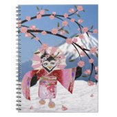 Sakura Geisha Bird in den Snow-Cherry-Blüten Notizblock (Vorderseite)