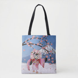Sakura Geisha Bird in den Snow-Cherry-Blüten Tasche