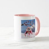 Sakura Geisha Bird in den Snow-Cherry-Blüten Tasse (VorderseiteRechts)