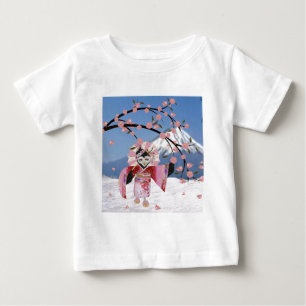 Sakura Geisha-Vogel im Schnee Kirschblüten Baby T-shirt