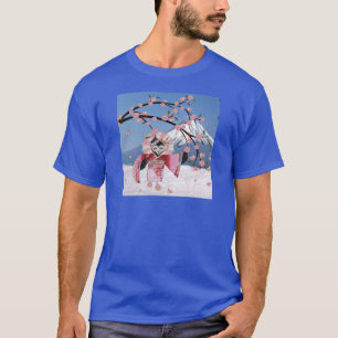 Sakura Geisha-Vogel im Schnee Kirschblüten T-Shirt