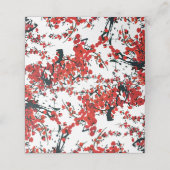 Sakura-geklappte Platzkarte (Außenseite Aufgefaltet)