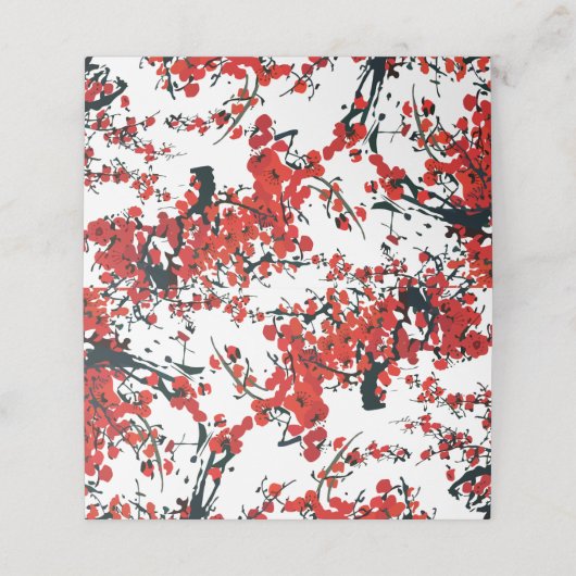 Sakura-geklappte Platzkarte (Außenseite Aufgefaltet)