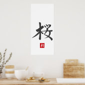 Sakura Hieroglyph Print Poster (Küche)