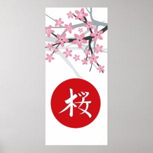 Sakura Hieroglyph Print Poster