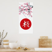 Sakura Hieroglyph Print Poster (Küche)