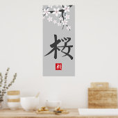 Sakura Hieroglyph Print Poster (Küche)