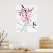 Sakura Hieroglyph Print Poster (Küche)