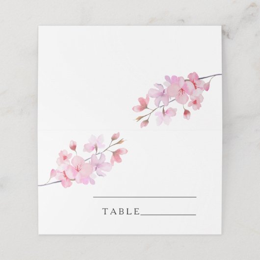 Sakura - Hochzeiten Platzkarten (Außenseite Aufgefaltet)