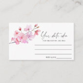 Sakura - Ideen für die Datumsnacht \ Date jar Begleitkarte (Vorderseite)