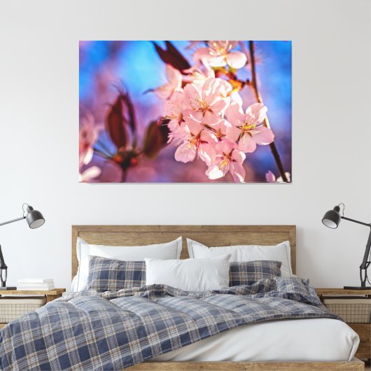 Sakura im Baumschatten Leinwanddruck (Insitu (Schlafzimmer))
