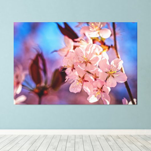 Sakura im Baumschatten Leinwanddruck (Insitu (Holzboden))