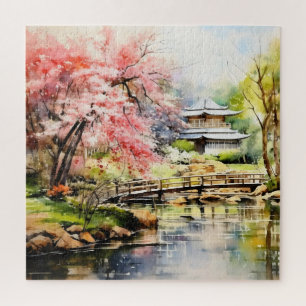 Sakura im japanischen Garten Puzzle