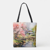 Sakura im japanischen Garten Tasche (Rückseite)