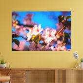 Sakura in Rosa und Blau Leinwanddruck (Insitu (Wohnzimmer))