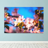 Sakura in Rosa und Blau Leinwanddruck (Insitu (Holzboden))