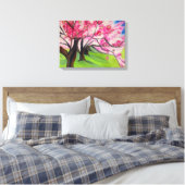 Sakura Japanese Cherry Blossom Aquarellkunst Leinwanddruck (Insitu (Schlafzimmer))