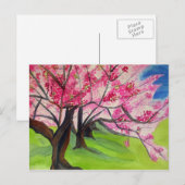 Sakura Japanese Cherry Blossom Aquarellkunst Postkarte (Vorne/Hinten)