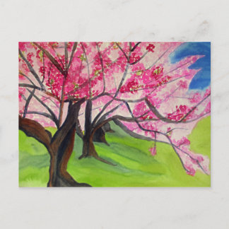 Sakura Japanese Cherry Blossom Aquarellkunst Postkarte