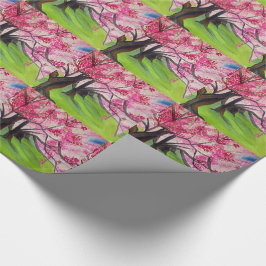 Sakura Japanese Cherry Blossom Art Geschenkpapier (Ecke)