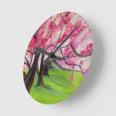 Sakura Japanese Cherry Blossom Art Runde Wanduhr (Winkel)