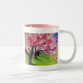 Sakura Japanese Cherry Blossom Art Zweifarbige Tasse