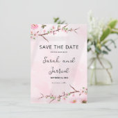 Sakura Japanese Cherry Blossom Asian Save The Date (Stehend Vorderseite)