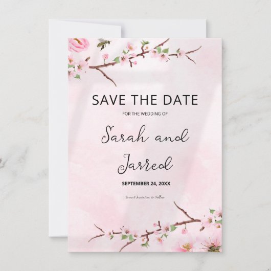 Sakura Japanese Cherry Blossom Asian Save The Date (Vorderseite)
