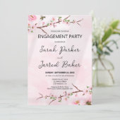 Sakura Japanese Cherry Blossom Asian Verlobung Einladung (Stehend Vorderseite)