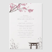 Sakura Japanese Cherry Blossom Asian Wedding Pergament Einladungen (Vorderseite)