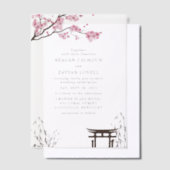 Sakura Japanese Cherry Blossom Asian Wedding Pergament Einladungen (Versetzt)