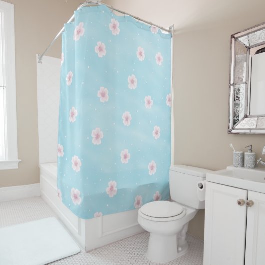 Sakura Japanese Cherry Blossom Floral Duschvorhang (Beispiel)