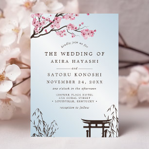 Sakura Japanische Kirschblüte Asiatische Hochzeit Einladung
