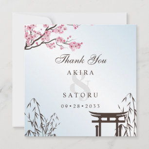 Sakura Japanische Kirschblüten Asiatische Hochzeit Dankeskarte