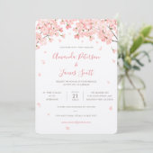 Sakura japanische Kirschblüten Einladung Hochzeit (Stehend Vorderseite)