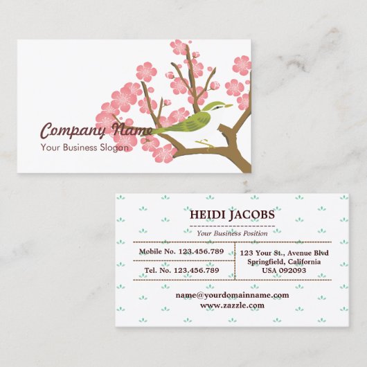 Sakura japanische Kirschblüten Visitenkarte (Vorne/Hinten)