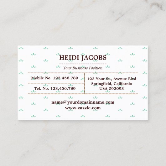 Sakura japanische Kirschblüten Visitenkarte (Rückseite)