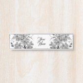 Sakura Japanischer Kirschbaum Schwarz-Weiß Türschild (Vorderseite )