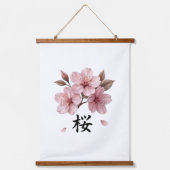 Sakura Katana Japanese Aesthetic  Wandteppich Mit Holzrahmen (Vorderseite)
