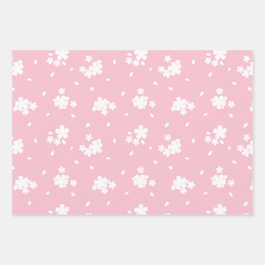 Sakura Kirry Blossom Blume Muster Geschenkpapier Set (Vorderseite 3)