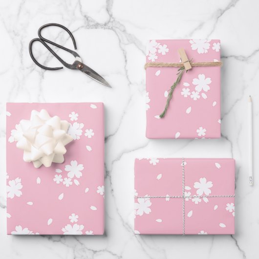 Sakura Kirry Blossom Blume Muster Geschenkpapier Set (Vorderseite)