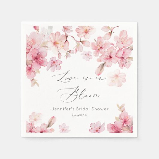 Sakura Kirschblüte Brautparty Servietten (Vorderseite)