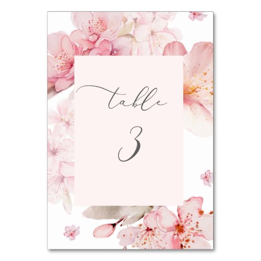 Sakura Kirschblüte elegant Tischnummer (Rückseite)