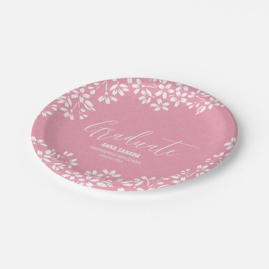 SAKURA Kirschblüte Graduierungsparty Pappteller (Schrägansicht)